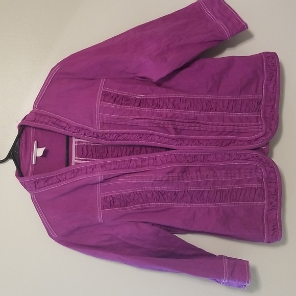 Purple Ruffled Vintage Jacket Blazer - Picture 2 of 6